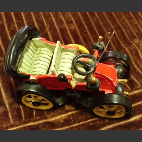 Vintage Capodimonte Ceramic Old Car Renault Italy 1904 Hand Painted - Picture 3 of 10